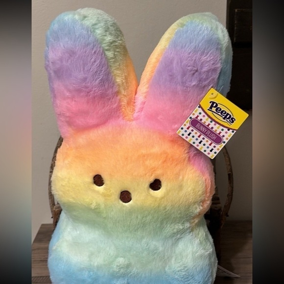 NWT PEEPS ANIMAL ADVENTURE 16 INCH RAINBOW PLUSH BUNNY PEEP - Picture 11 of 11